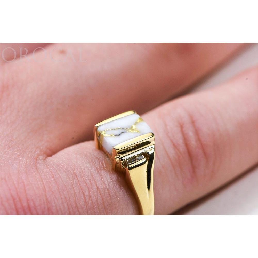 Gold Quartz Ladies Ring with Diamonds - RL743D6Q-Destination Gold Detectors