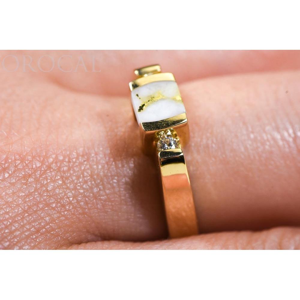 Gold Quartz Ladies Ring with Diamonds - RL842D10Q-Destination Gold Detectors
