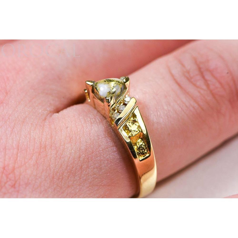 Gold Quartz Ladies Ring with Diamonds - RL881D12NQ-Destination Gold Detectors