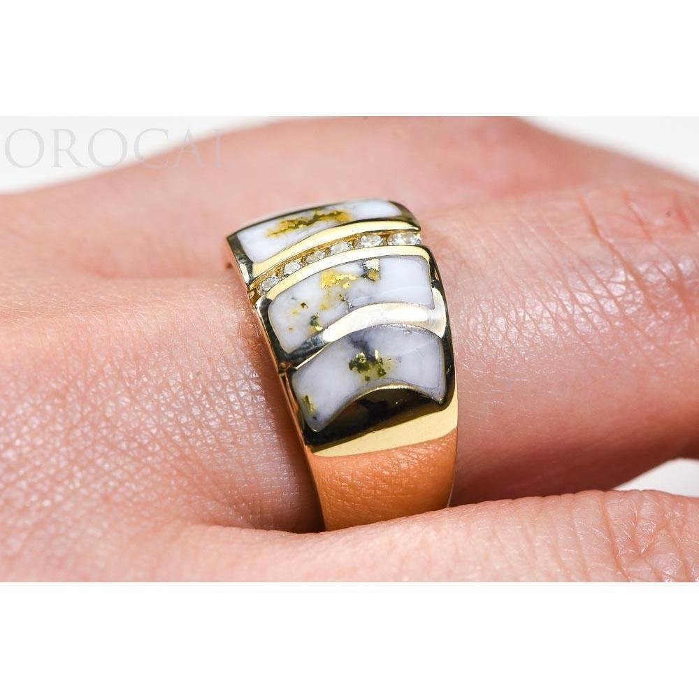 Gold Quartz Ladies Ring with Diamonds - RLDL58D15Q-Destination Gold Detectors