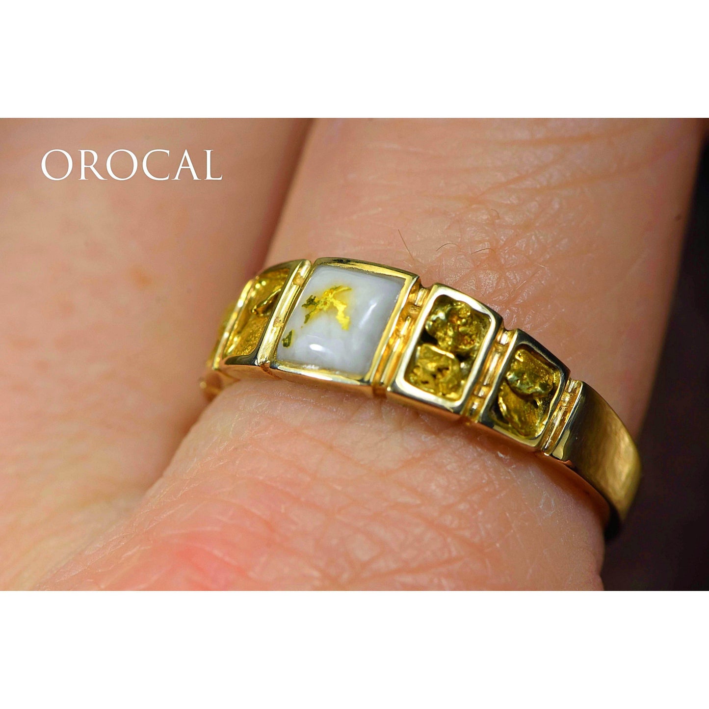 Gold Quartz Mens Ring - RM1045NQ-Destination Gold Detectors