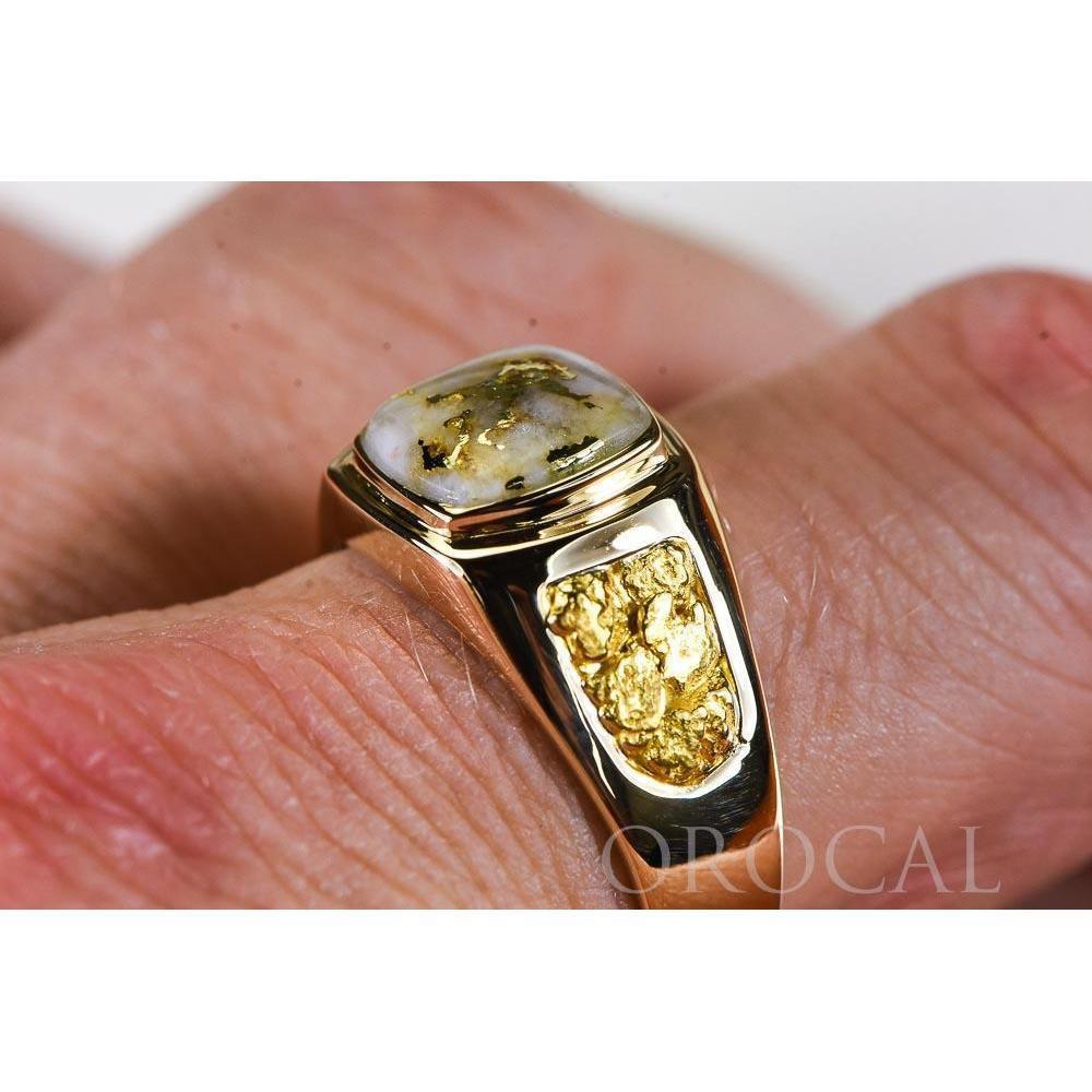 Gold Quartz Mens Ring - RM674Q-Destination Gold Detectors