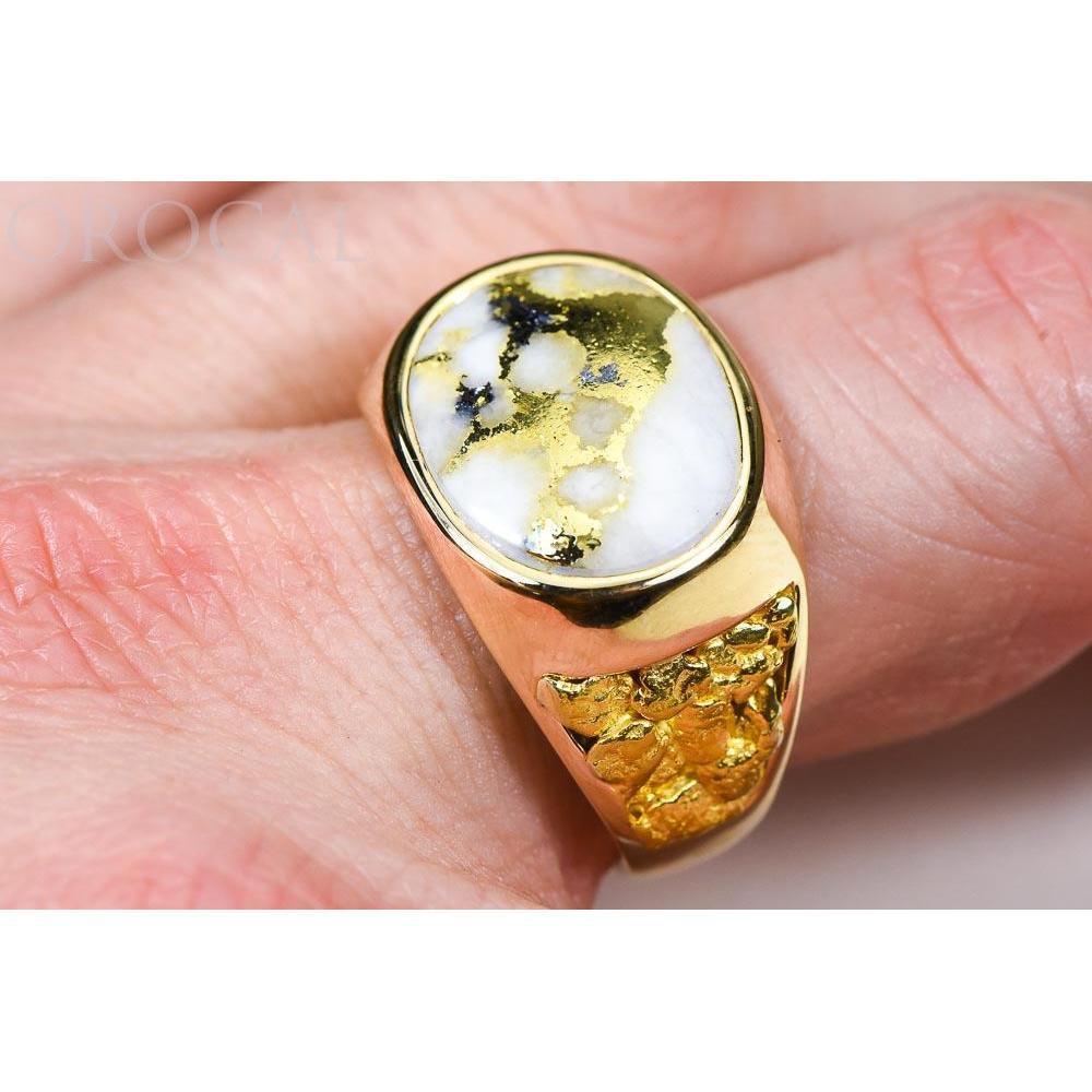 Gold Quartz Mens Ring - RM802Q-Destination Gold Detectors