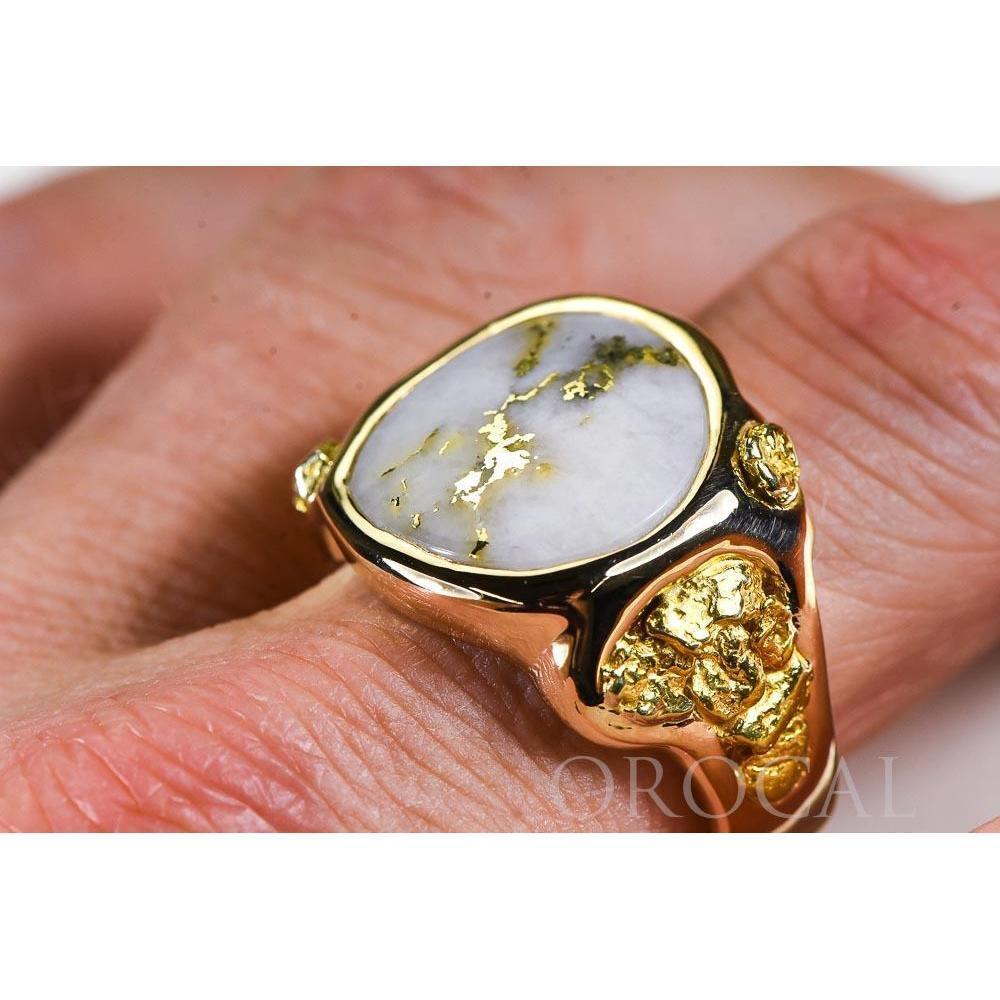 Gold Quartz Mens Ring -RM832Q-Destination Gold Detectors