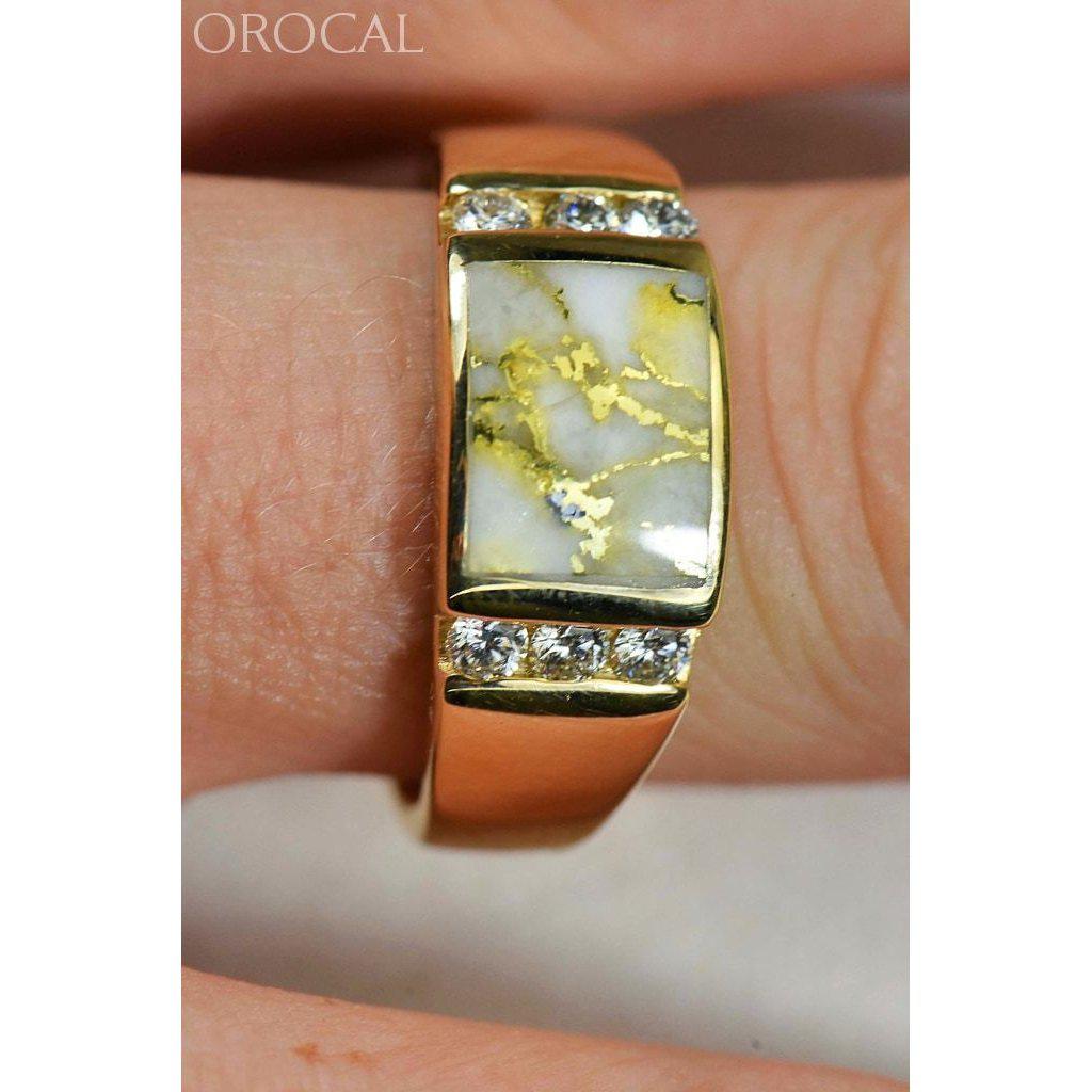 Gold Quartz Mens Ring with Diamonds - RM1052D42Q-Destination Gold Detectors