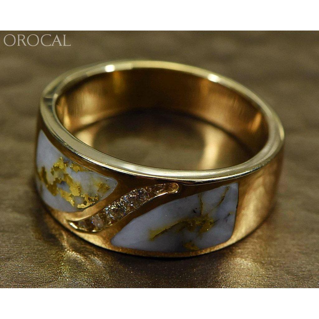 Gold Quartz Mens Ring with Diamonds - RM673D27Q-Destination Gold Detectors