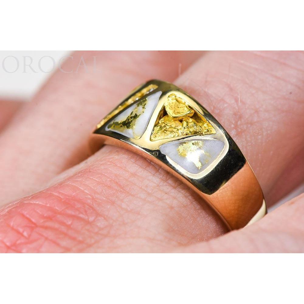Gold Quartz Mens Ring with Diamonds - RM883D20NQ-Destination Gold Detectors