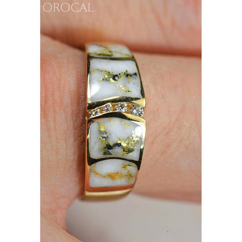 Gold Quartz Mens Ring with Diamonds - RMDL58SD9Q-Destination Gold Detectors