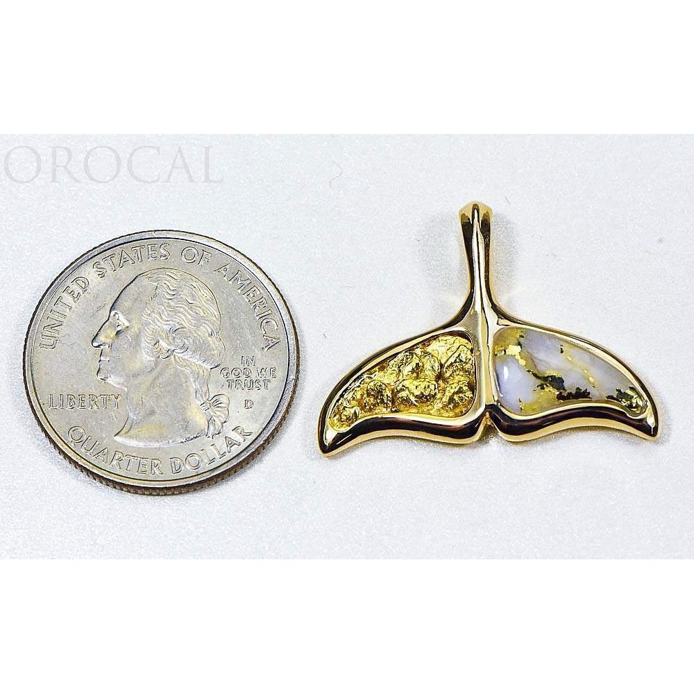 Gold Quartz Pendant Whales Tail - PAJWT302NQ-Destination Gold Detectors