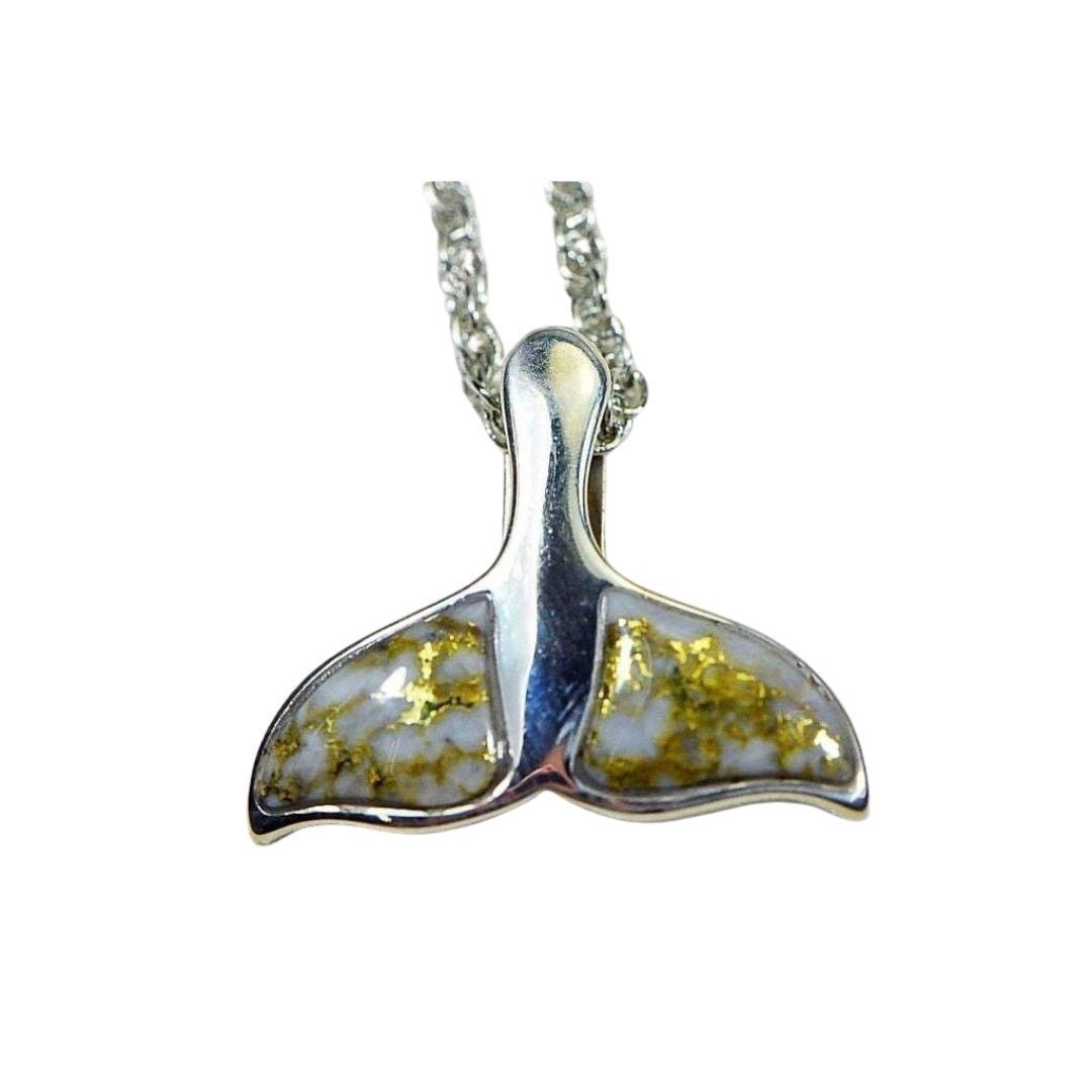 Gold Quartz Pendant Whales Tail - PWT33HQSS-Destination Gold Detectors
