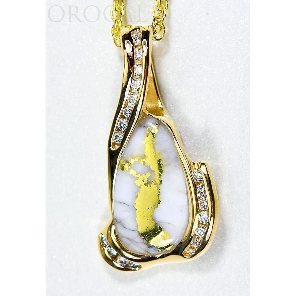 Gold Quartz Pendant with Diamonds - PDL106D38QX-Destination Gold Detectors
