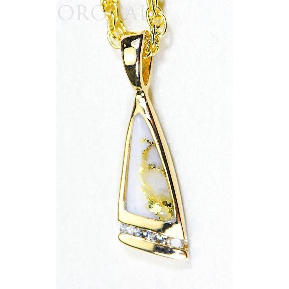 Gold Quartz Pendant with Diamonds - PN1058DQ-Destination Gold Detectors