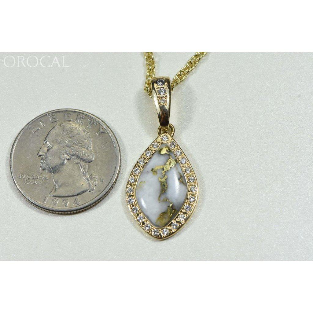 Gold Quartz Pendant with Diamonds - PN1104DQ-Destination Gold Detectors
