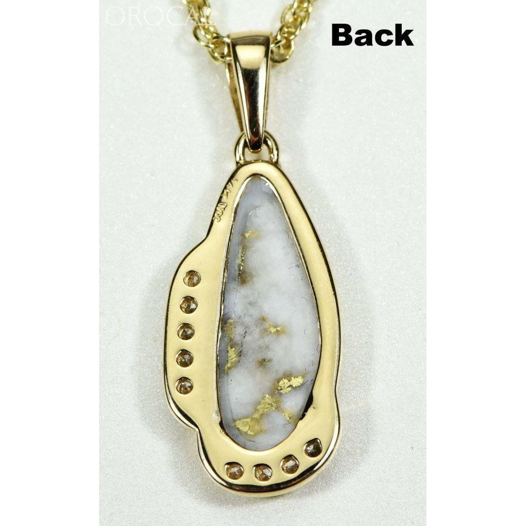 Gold Quartz Pendant with Diamonds - PN1106SDQ-Destination Gold Detectors