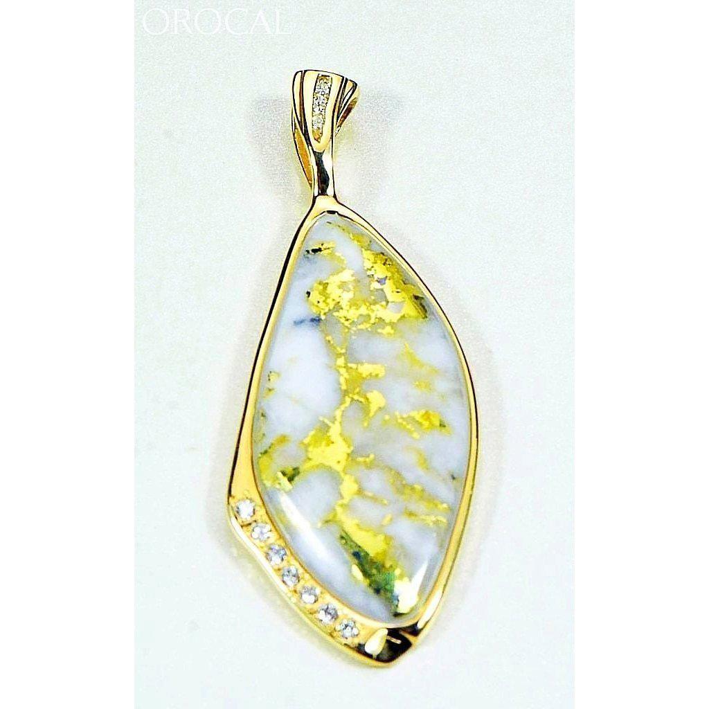 Gold Quartz Pendant with Diamonds - PN1111DQ-Destination Gold Detectors