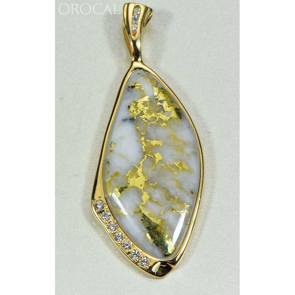 Gold Quartz Pendant with Diamonds - PN1111DQ-Destination Gold Detectors