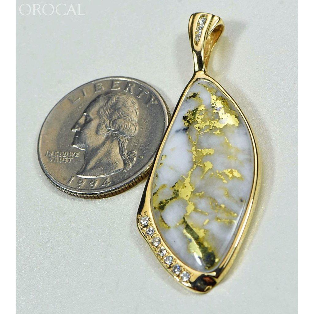 Gold Quartz Pendant with Diamonds - PN1111DQ-Destination Gold Detectors