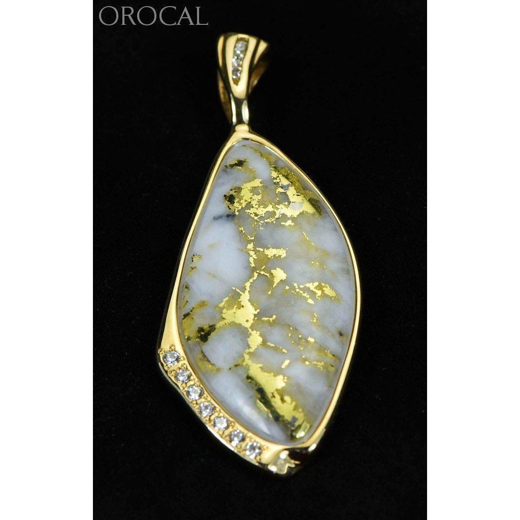Gold Quartz Pendant with Diamonds - PN1111DQ-Destination Gold Detectors