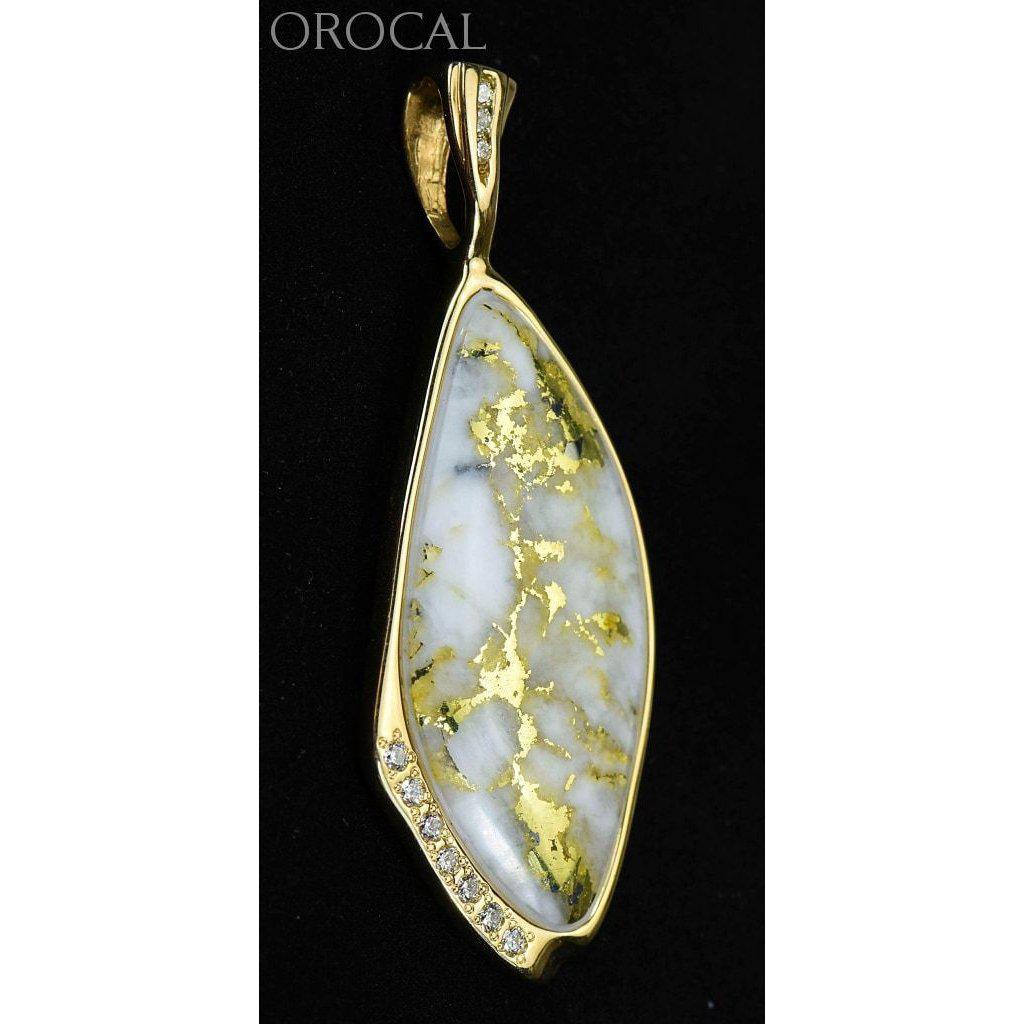 Gold Quartz Pendant with Diamonds - PN1111DQ-Destination Gold Detectors