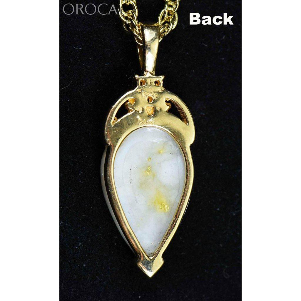 Gold Quartz Pendant with Diamonds - PN1121DQ-Destination Gold Detectors