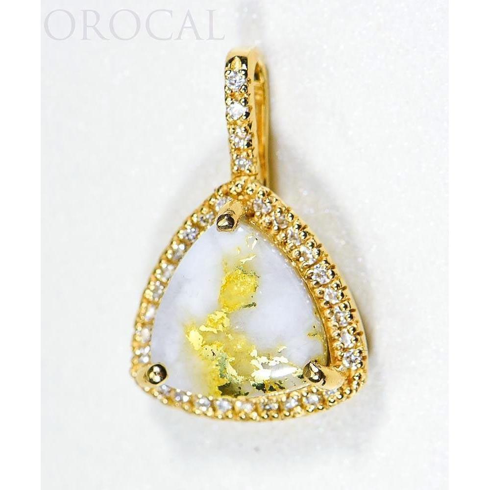 Gold Quartz Pendant with Diamonds - PN1123DQ-Destination Gold Detectors