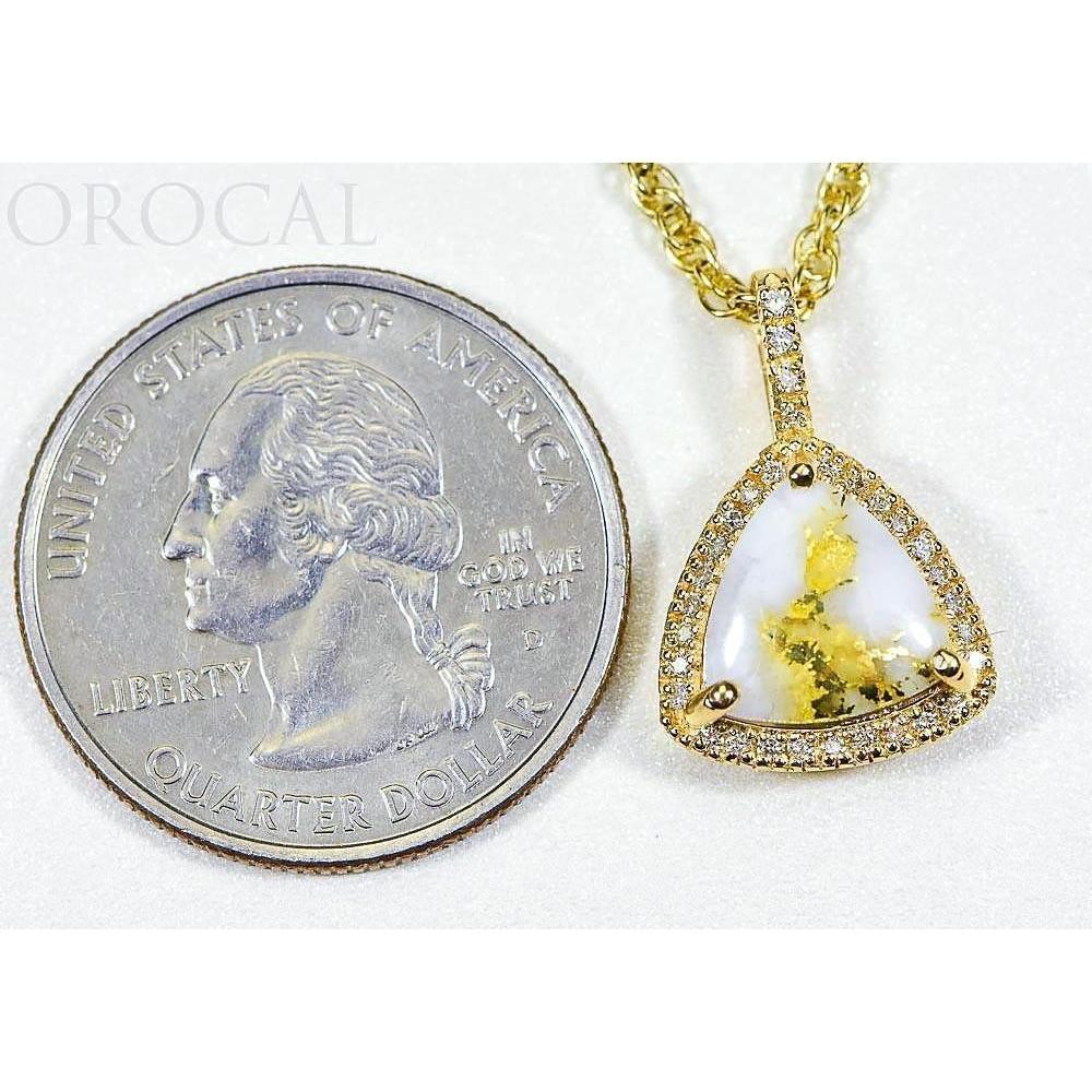 Gold Quartz Pendant with Diamonds - PN1123DQ-Destination Gold Detectors