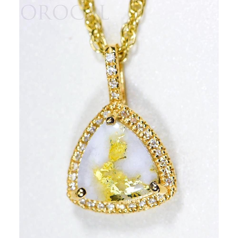 Gold Quartz Pendant with Diamonds - PN1123DQ-Destination Gold Detectors