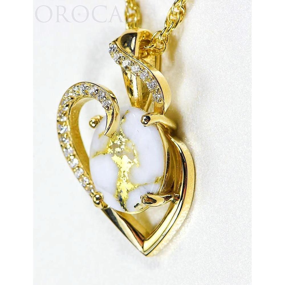 Gold Quartz Pendant with Diamonds - PN1129DQ-Destination Gold Detectors