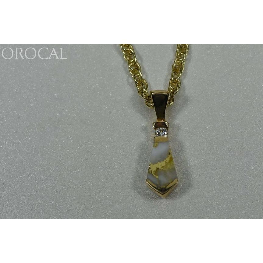 Gold Quartz Pendant with Diamonds - PN641D4QX-Destination Gold Detectors