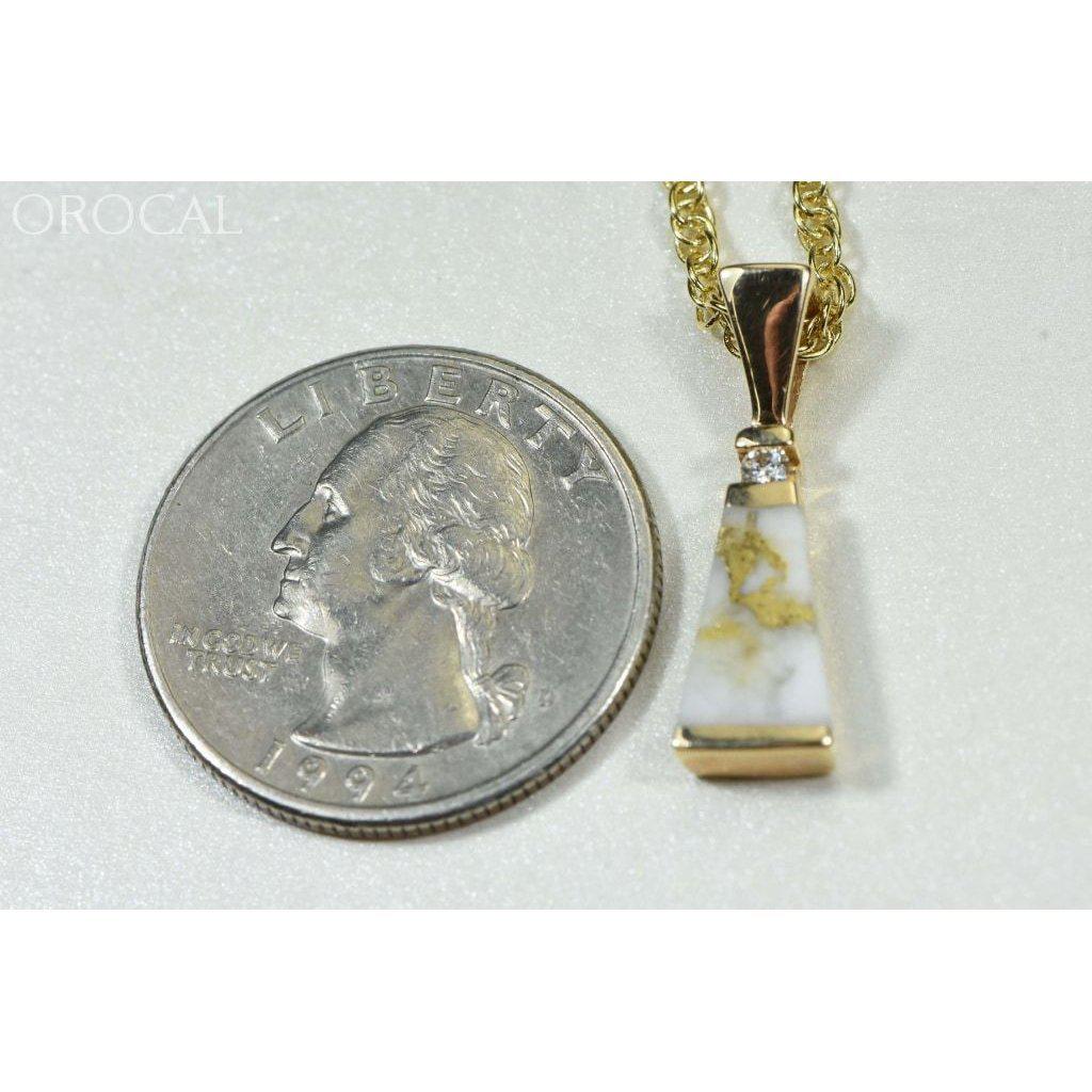 Gold Quartz Pendant with Diamonds - PN642D4QX-Destination Gold Detectors