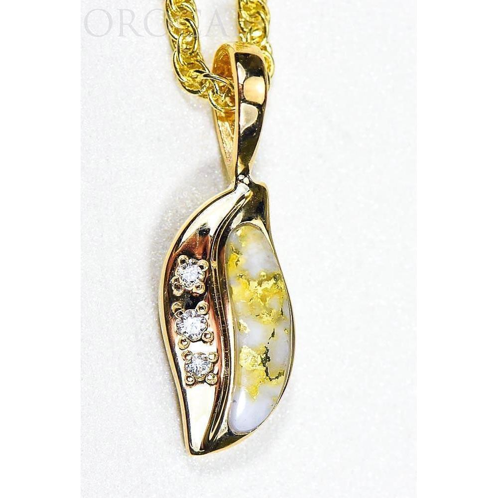 Gold Quartz Pendant with Diamonds - PN806DQX-Destination Gold Detectors