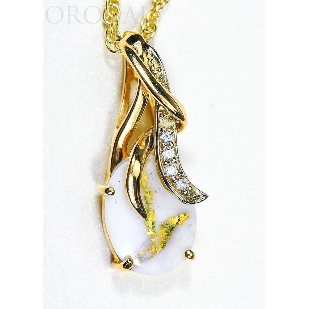 Gold Quartz Pendant with Diamonds - PN820DQX-Destination Gold Detectors