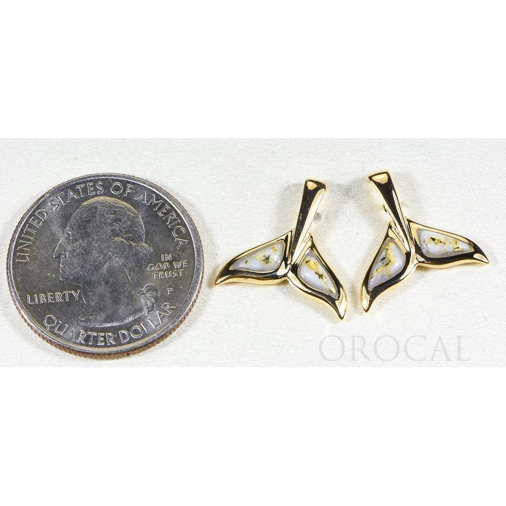 Gold Quartz Whale Tail Earrings Post Back - EWT44SQ-Destination Gold Detectors
