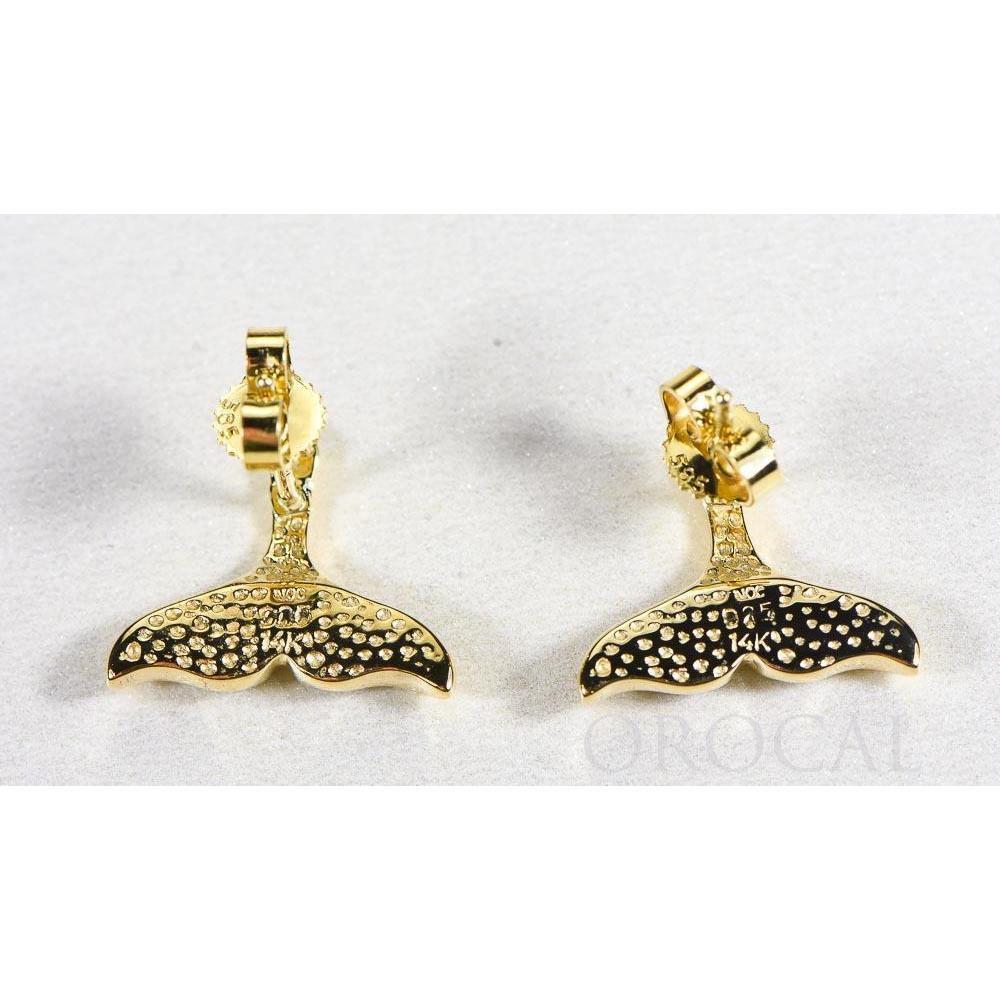 Gold Quartz Whale Tail Earrings Post Backs - EDLWT8SQ-Destination Gold Detectors