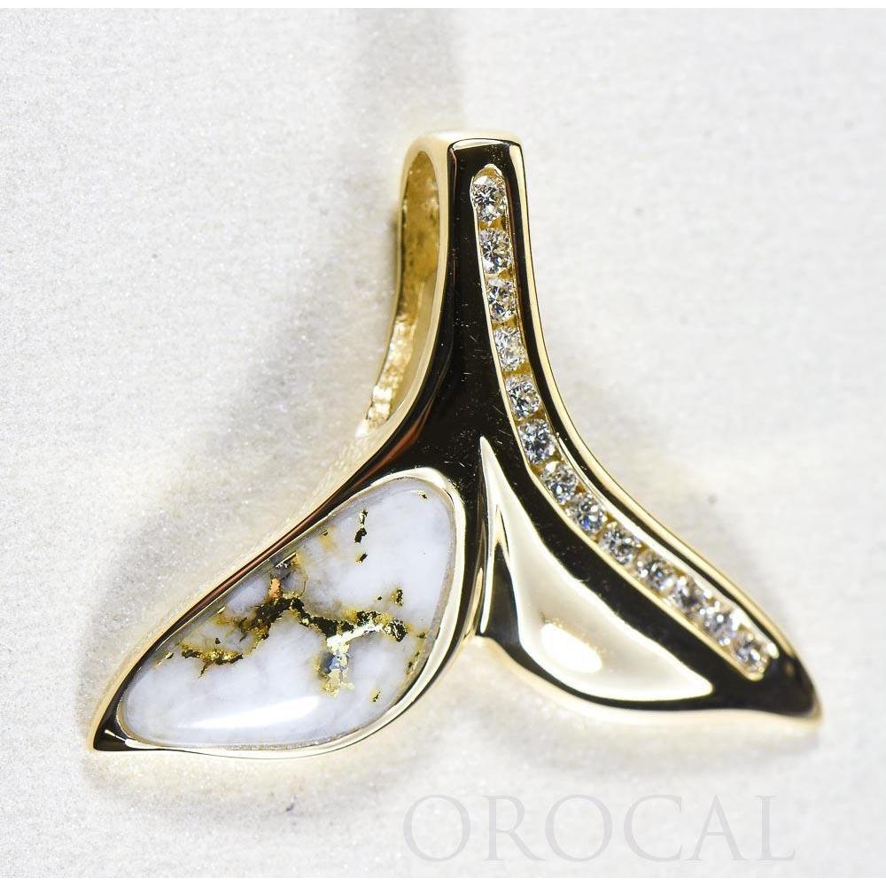 Gold Quartz Whales Tail Pendant - PDLWT17HDQ-Destination Gold Detectors