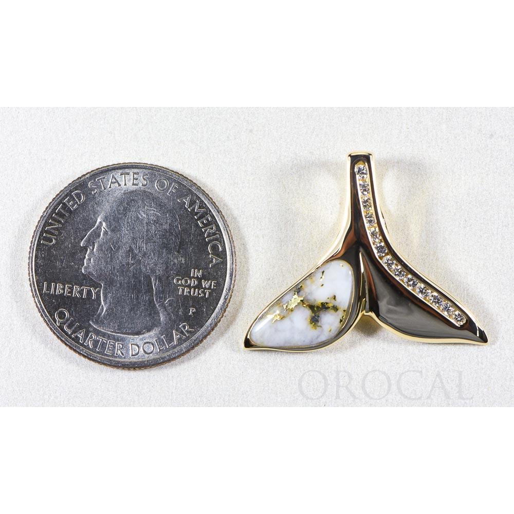 Gold Quartz Whales Tail Pendant - PDLWT17HDQ-Destination Gold Detectors
