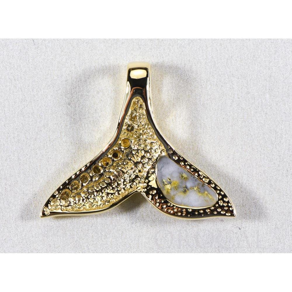 Gold Quartz Whales Tail Pendant - PDLWT17HDQ-Destination Gold Detectors