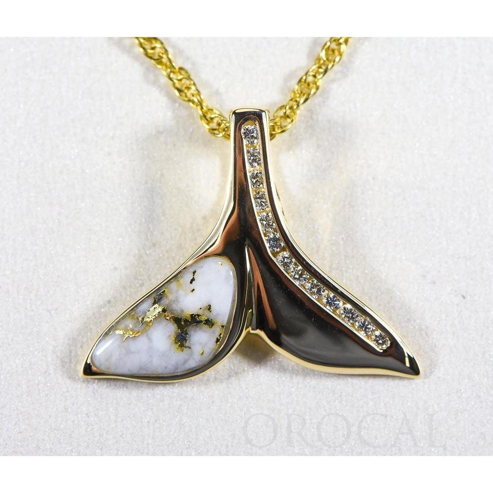 Gold Quartz Whales Tail Pendant - PDLWT17HDQ-Destination Gold Detectors