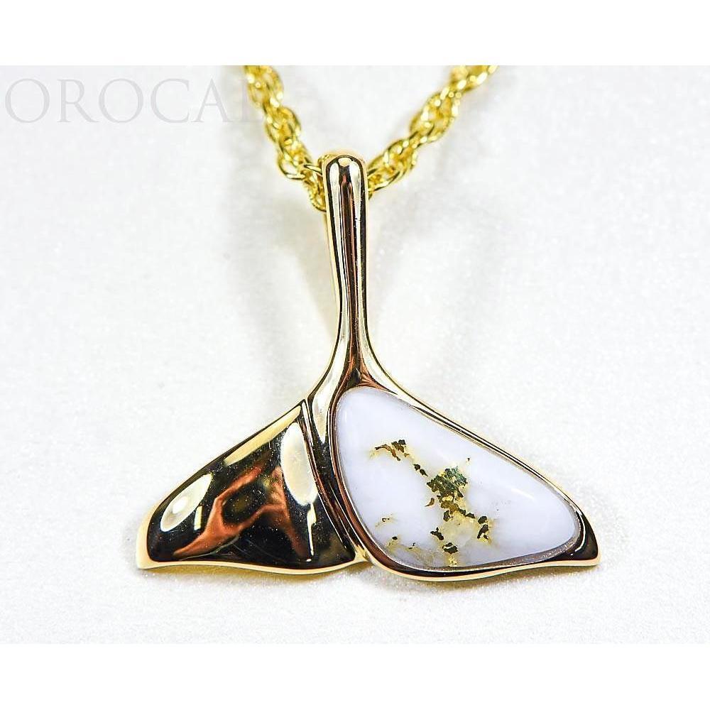 Gold Quartz Whales Tail Pendant - PDLWT30QX-Destination Gold Detectors