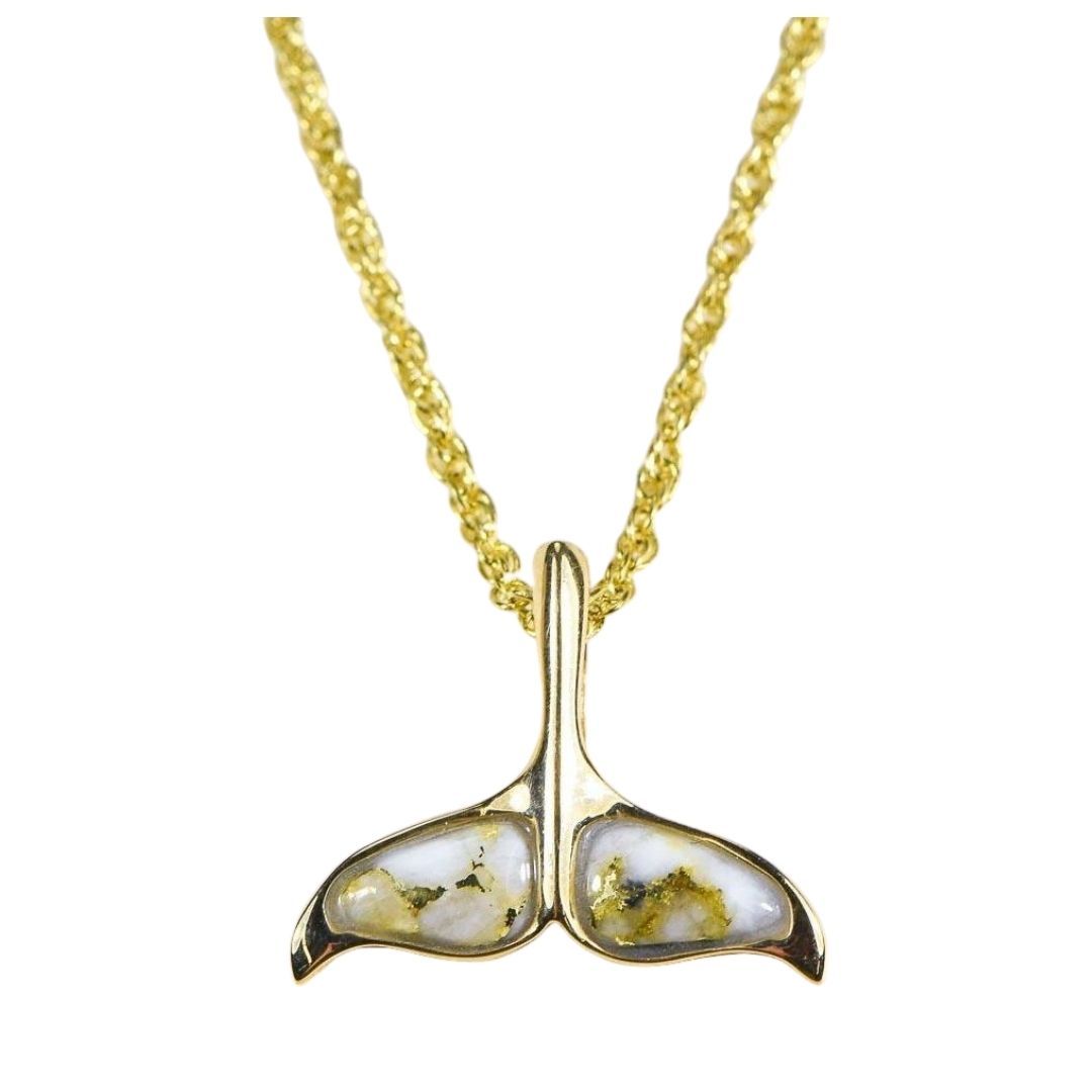 Gold Quartz Whales Tail Pendant - PDLWT8HMQX-Destination Gold Detectors