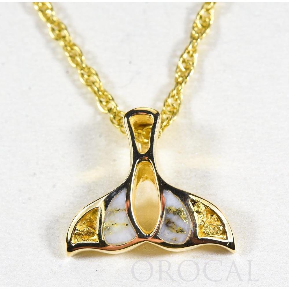 Gold Quartz Whales Tail Pendant - PWT21NQ-Destination Gold Detectors