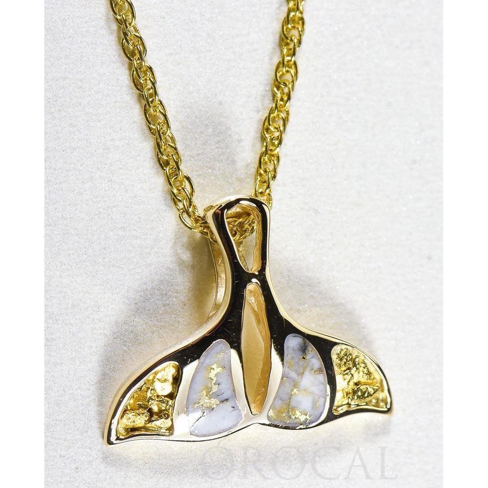 Gold Quartz Whales Tail Pendant - PWT25NQX-Destination Gold Detectors