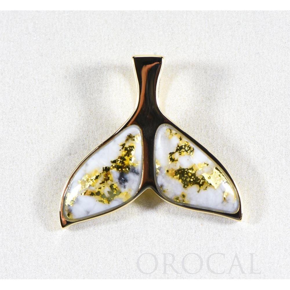 Gold Quartz Whales Tail Pendant - PWT35HQX-Destination Gold Detectors