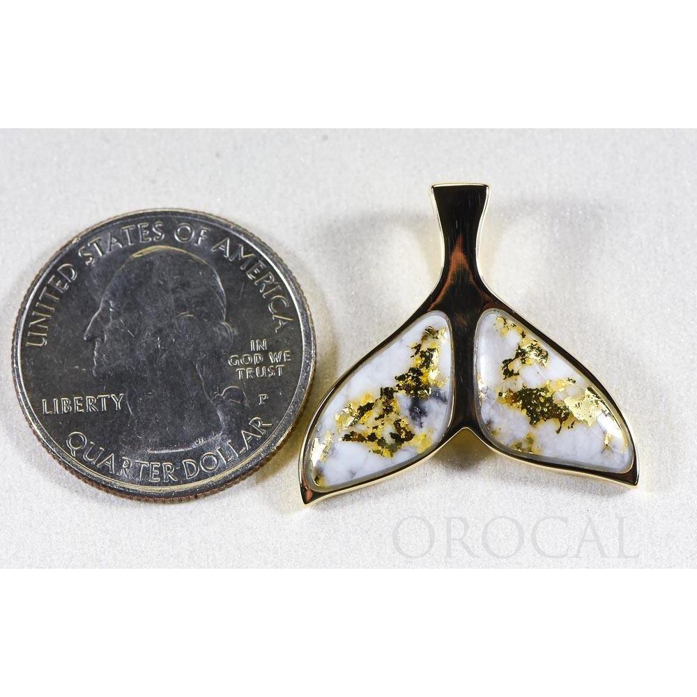 Gold Quartz Whales Tail Pendant - PWT35HQX-Destination Gold Detectors