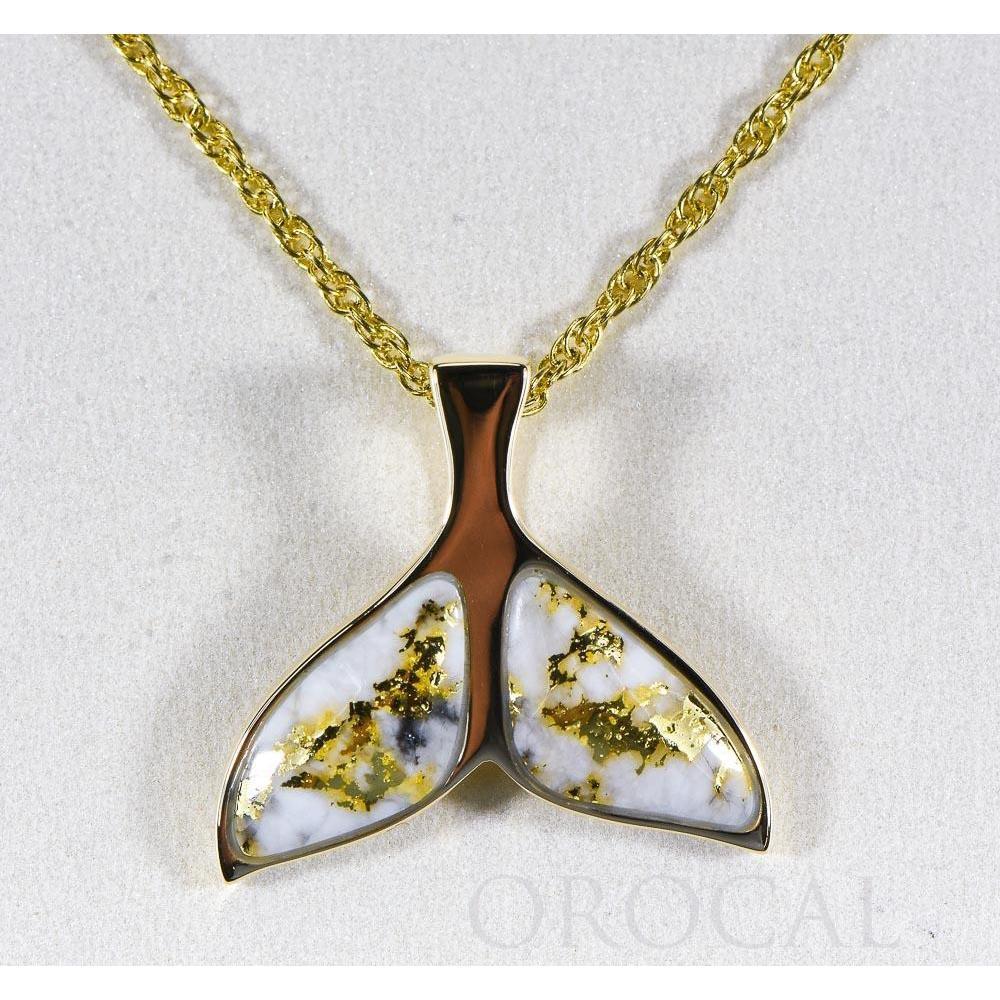 Gold Quartz Whales Tail Pendant - PWT35HQX-Destination Gold Detectors
