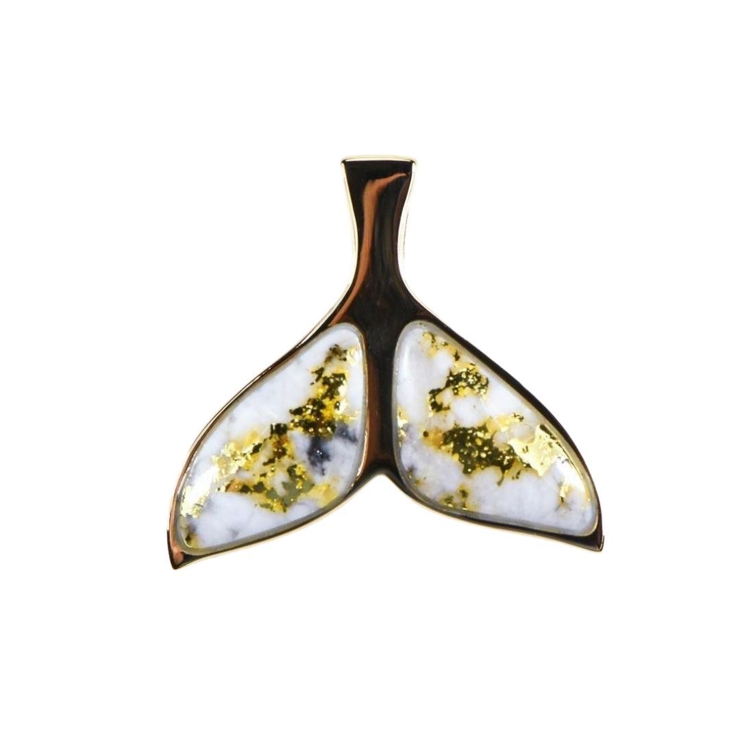 Gold Quartz Whales Tail Pendant - PWT35HQX-Destination Gold Detectors