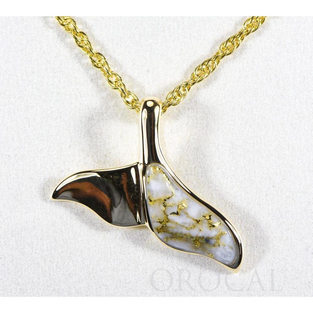 Gold Quartz Whales Tail Pendant - PWT37QX-Destination Gold Detectors
