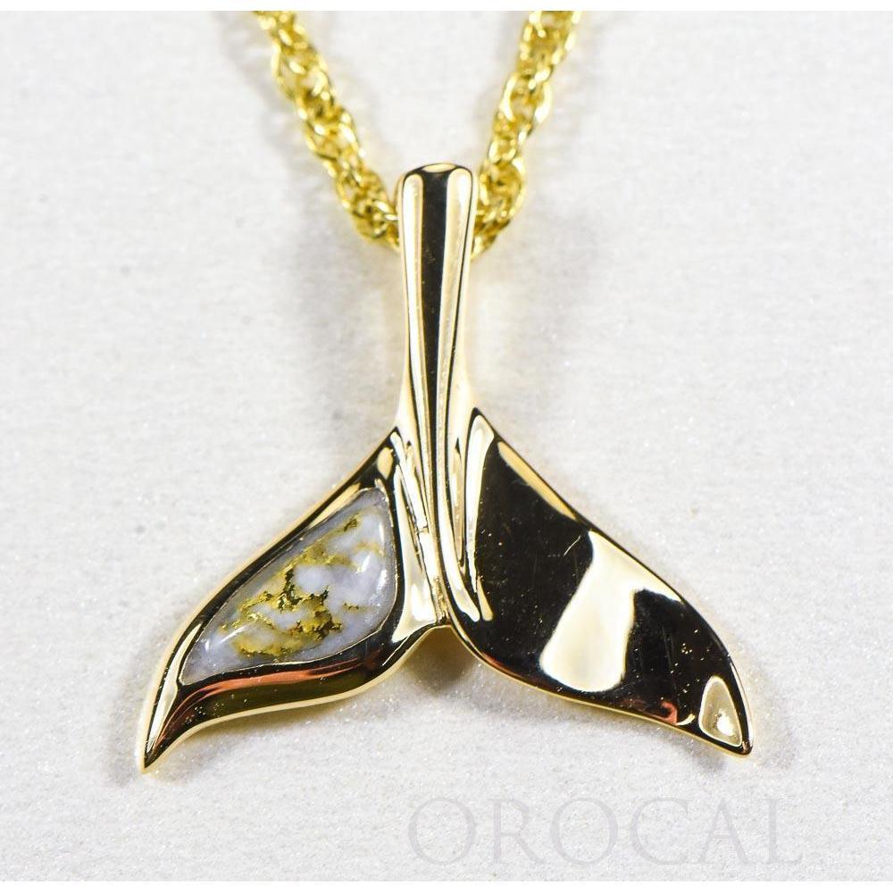 Gold Quartz Whales Tail Pendant - PWT43LQ-Destination Gold Detectors