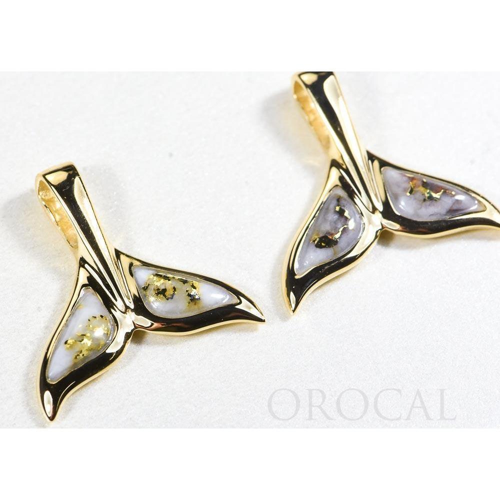 Gold Quartz Whales Tail Pendant - PWT44LQ-Destination Gold Detectors