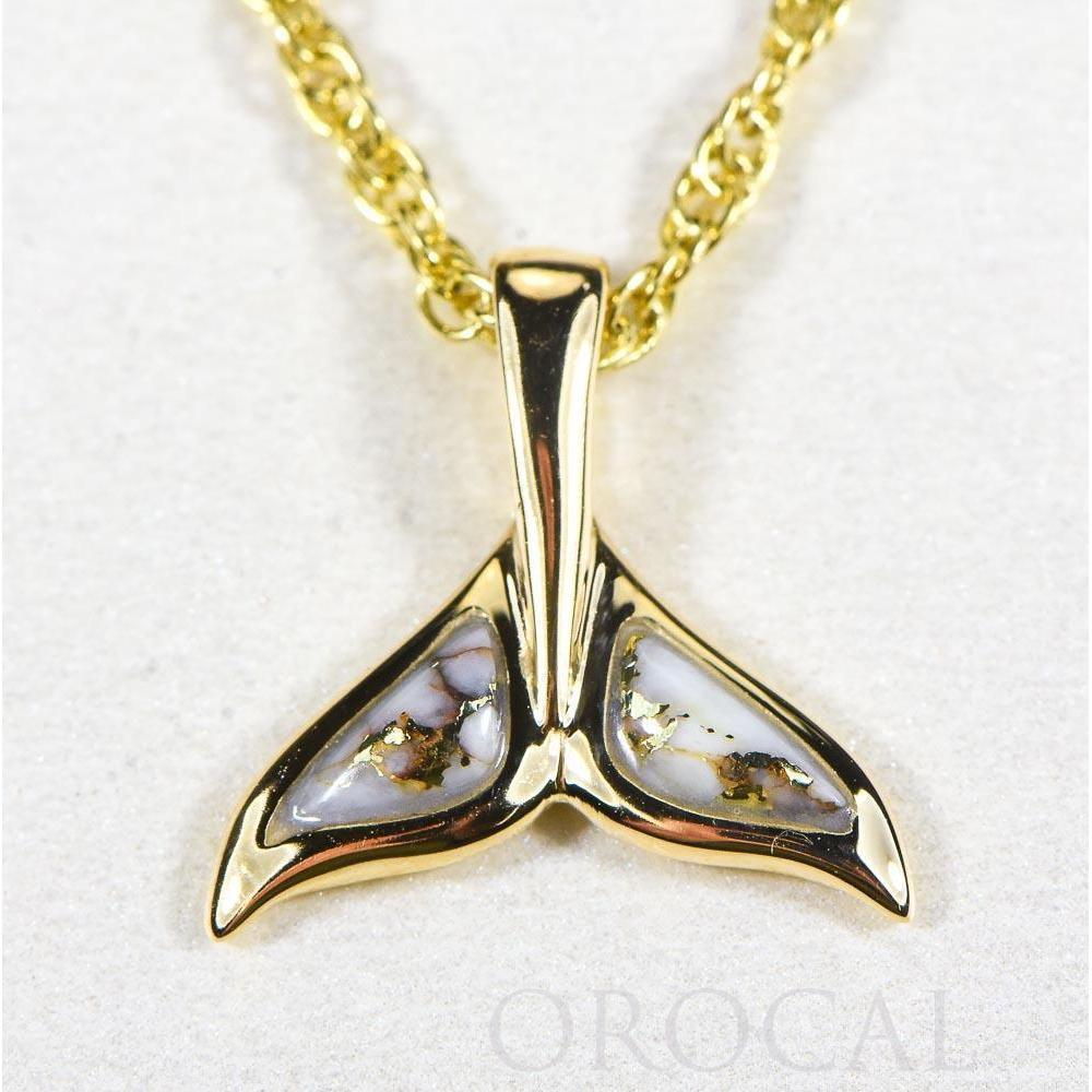 Gold Quartz Whales Tail Pendant - PWT44SQ-Destination Gold Detectors